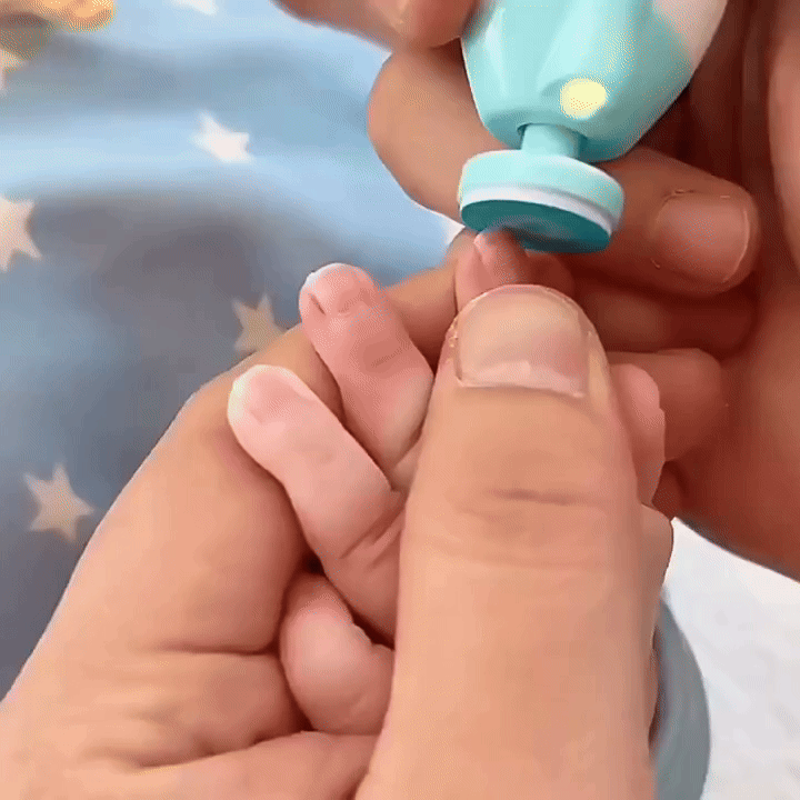 Electric Baby Nail Trimmer with LED Light – 6 Interchangeable Filing Heads, Adjustable Speed & Quiet Motor | Gentle Baby Nail Care Kit