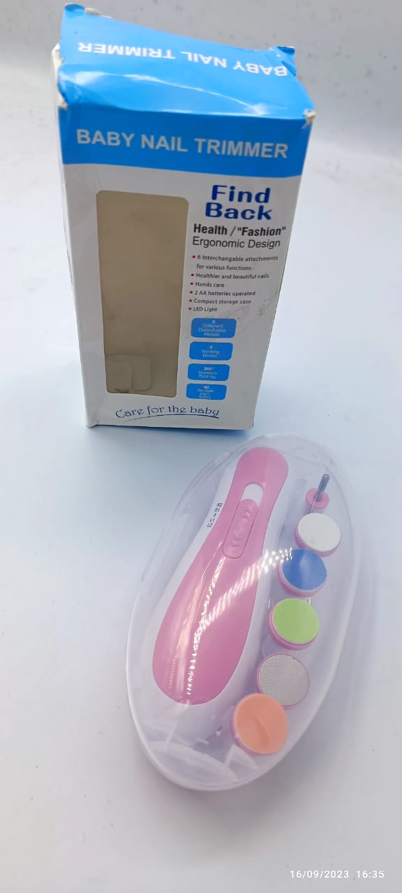 Electric Baby Nail Trimmer with LED Light – 6 Interchangeable Filing Heads, Adjustable Speed & Quiet Motor | Gentle Baby Nail Care Kit