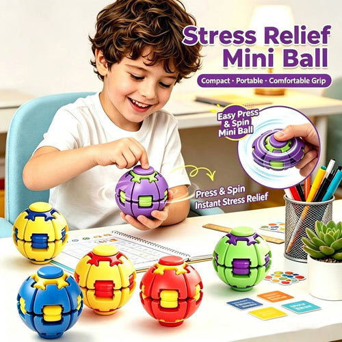 3D Press-to-Spin Fidget Ball – Stress Relief Toy (Buy 1 Get 1 FREE)